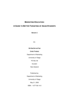 Marketing education: a guide to better targeting of Asian students - Report 2