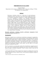 PERFORMANCE EVALUATION