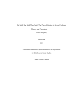He Said, She Said, They Said: The Place of Gender in Sexual Violence Theory and Prevention