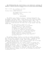The identification and significance of early expressive language delays