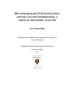 Do your research? Investigating online vaccine information: a critical discourse analysis
