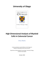 High Dimensional Analysis of Myeloid Cells in Colorectal Cancer