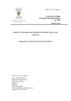 Deadlines, Procrastination, and Inattention in Charitable Giving:  A Field Experiment