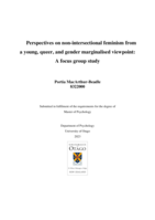 Perspectives on non-intersectional feminism from a young, queer, and gender marginalised viewpoint: A focus group study