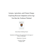 Isotopes, agriculture, and climate change: Exploring biosocial adaptation at Iron Age Non Ban Jak, Northeast Thailand