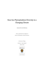 Ross Sea phytoplankton diversity in a changing climate