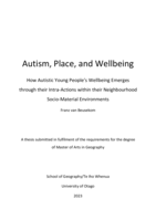Autism, Place, and Wellbeing: How Autistic Young People's Wellbeing Emerges through their Intra-Actions within their Neighbourhood Socio-Material Environments