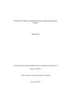 Vitamin B12 intakes of vegetarian and non-vegetarian adolescent females 