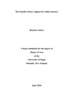 The benefits of peer support for online learners