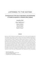 Listening to the Kaitiaki: consequences of the loss of abundance and biodiversity of coastal ecosystems in Aotearoa New Zealand
