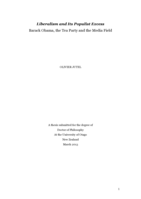 Liberalism and Its Populist Excess: Barack Obama, the Tea Party and the Media Field