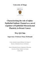 Characterising the role of  alpha-Epithelial Sodium Channel as a novel regulator of Epithelial-Mesenchymal Plasticity in Breast Cancer