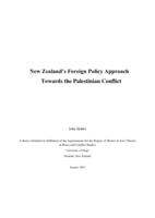 New Zealand's Foreign Policy Approach Towards the Palestinian Conflict