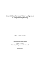 Acceptability to Parents of a Baby-Led Approach to Complementary Feeding