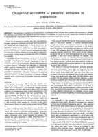 Childhood Accidents - Parents' Attitudes To Prevention