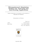 Micropatterned Aluminium Surfaces for Anti-icing and Anti-frosting Applications