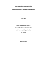 'You can't hate yourself thin': Obesity recovery and self-compassion