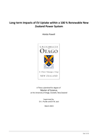 Long-term Impacts of EV Uptake within a 100 % Renewable New Zealand Power System