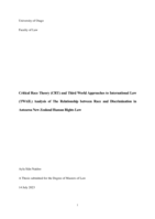 Critical Race Theory and Third World Approaches to International Law Analysis of the Relationship between Race and Discrimination in Aoteaora New Zealand Human Rights Law