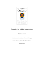 Genomics for kākāpō conservation