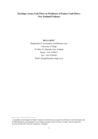 Earnings versus cash flows as predictors of future cash flows:New Zealand evidence