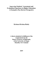 Improving Students’ Assessment and Evaluation Experience in Higher Education: A Formative Peer Review Perspective