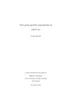New grain growth experiments in water ice
