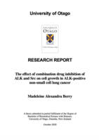 The effect of combination drug inhibition of ALK and Src on cell growth in ALK-positive non-small cell lung cancer
