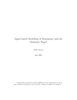 Agent-based modelling of monopsony and the minimum wage