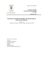 State history and political instability: The disadvantage of early state development