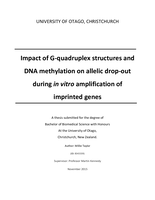 Impact of G-quadruplex structures and DNA methylation on allelic drop-out during in vitro amplification of imprinted genes