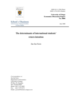 The determinants of international students' return intention