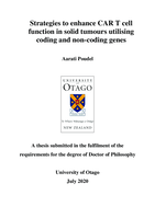 Strategies to enhance CAR T cell function in solid tumours utilising coding and non-coding genes