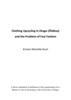 Clothing Upcycling in Otago (Ōtākou) and the Problem of Fast Fashion