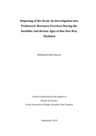 Disposing of the Dead: An Investigation into Prehistoric Mortuary Practices During the Neolithic and Bronze Ages at Ban Non Wat, Thailand