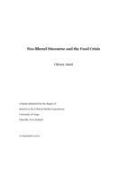 Neo-liberal Discourse and the Food Crisis