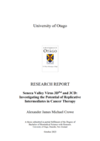 Seneca Valley Virus 3DPol and 3CD: Investigating the potential of replicative intermediates in cancer therapy