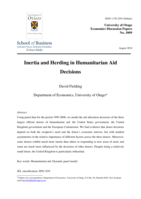 Inertia and Herding in Humanitarian Aid Decisions