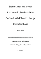 Storm Surge and Beach Response in Southern New Zealand with Climate Change Considerations