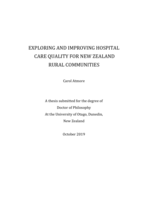 Exploring and improving hospital care quality for New Zealand rural communities
