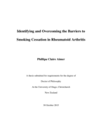 Identifying and Overcoming the Barriers to Smoking Cessation in Rheumatoid Arthritis