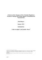 A Review of the Adequacy of New Zealand’s Regulatory  Systems to Manage the Possible Impacts of Manufactured  Nanomaterials