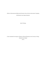Affective, Motivational and Behavioural Outcomes from an Exercise Intervention Comparing Self-Selected versus Imposed Intensity