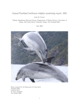 Annual Fiordland bottlenose dolphin monitoring report: 2021