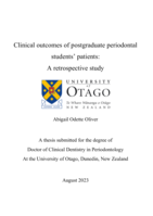 Clinical outcomes of postgraduate periodontal students' patients: A retrospective study