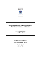 Naturalistic decision making in emergency ambulance command and control