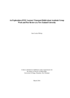 An exploration of ESL learners' emergent beliefs about academic group work and peer review at a New Zealand university