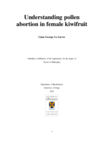 Understanding pollen abortion in female kiwifruit