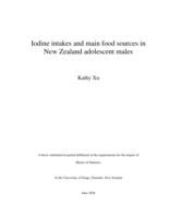 Iodine intakes and main food sources in New Zealand adolescent males