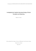 Investigating the Cognitive Neuropsychology of Social Perception and Reasoning